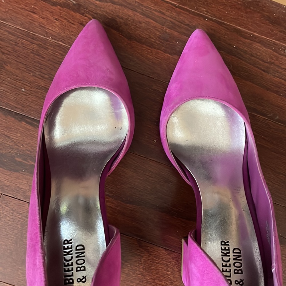 Bleecker And Bond Magenta Pointed Block Heels - image 5